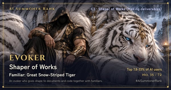 Evoker card No.35 "Great Snow-Striped Tiger"